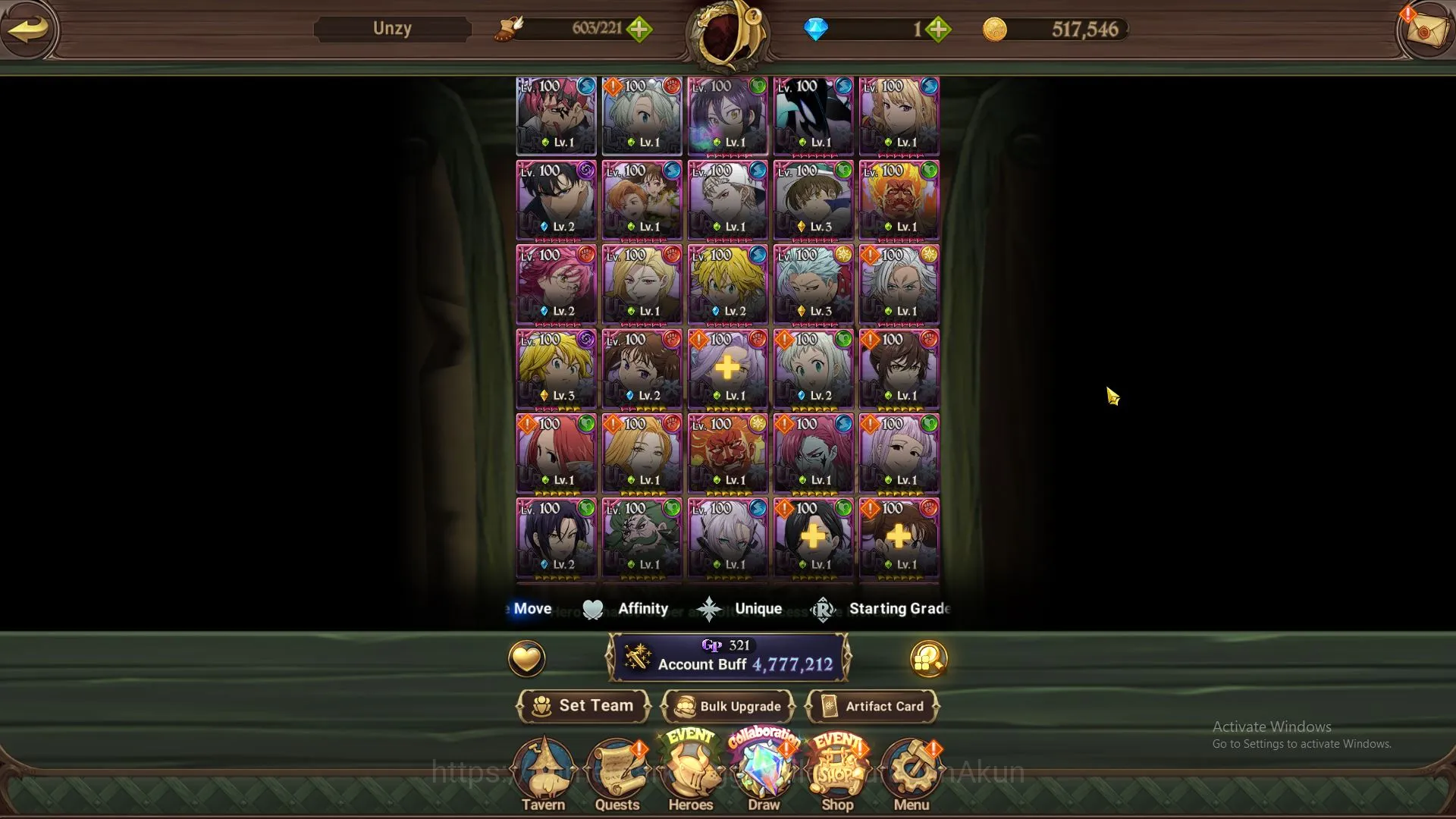 The Seven Deadly Sins: Grand Cross Accounts Midgame Global|4,7M CC|2LR+8UR+Many 2