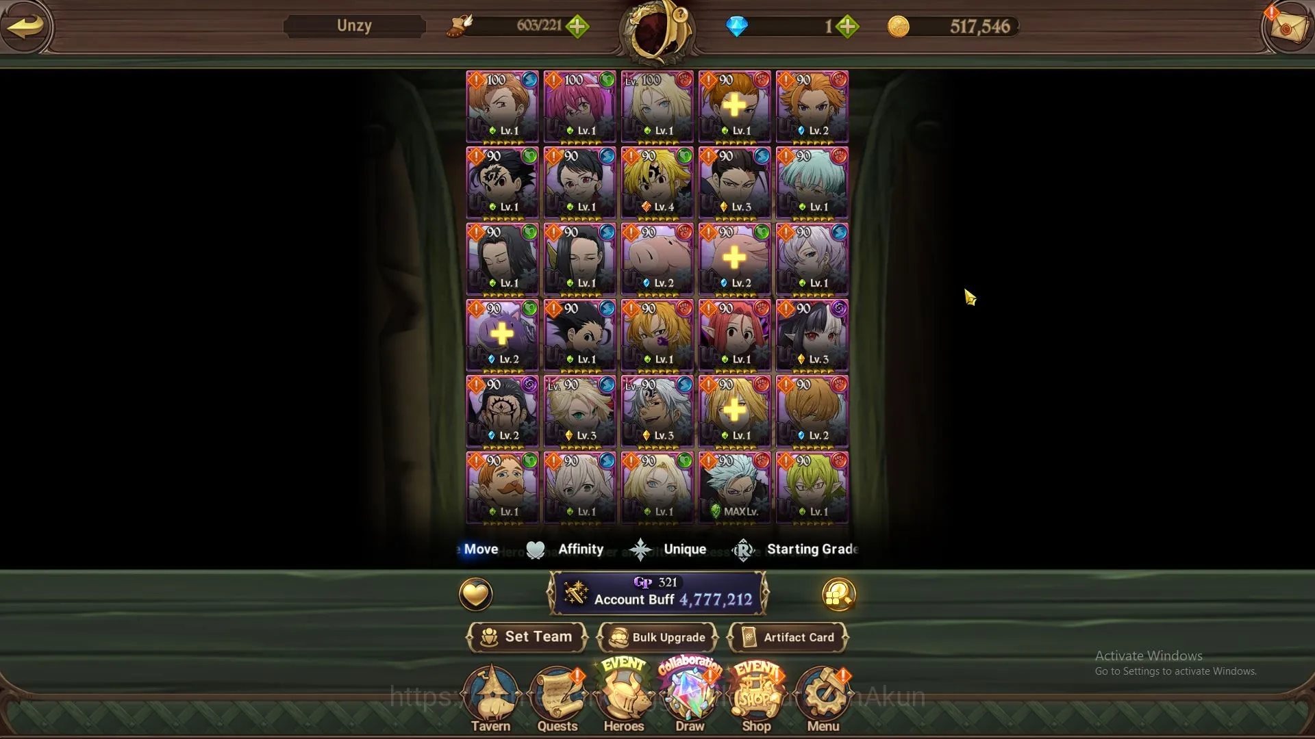 The Seven Deadly Sins: Grand Cross Accounts Midgame Global|4,7M CC|2LR+8UR+Many 3