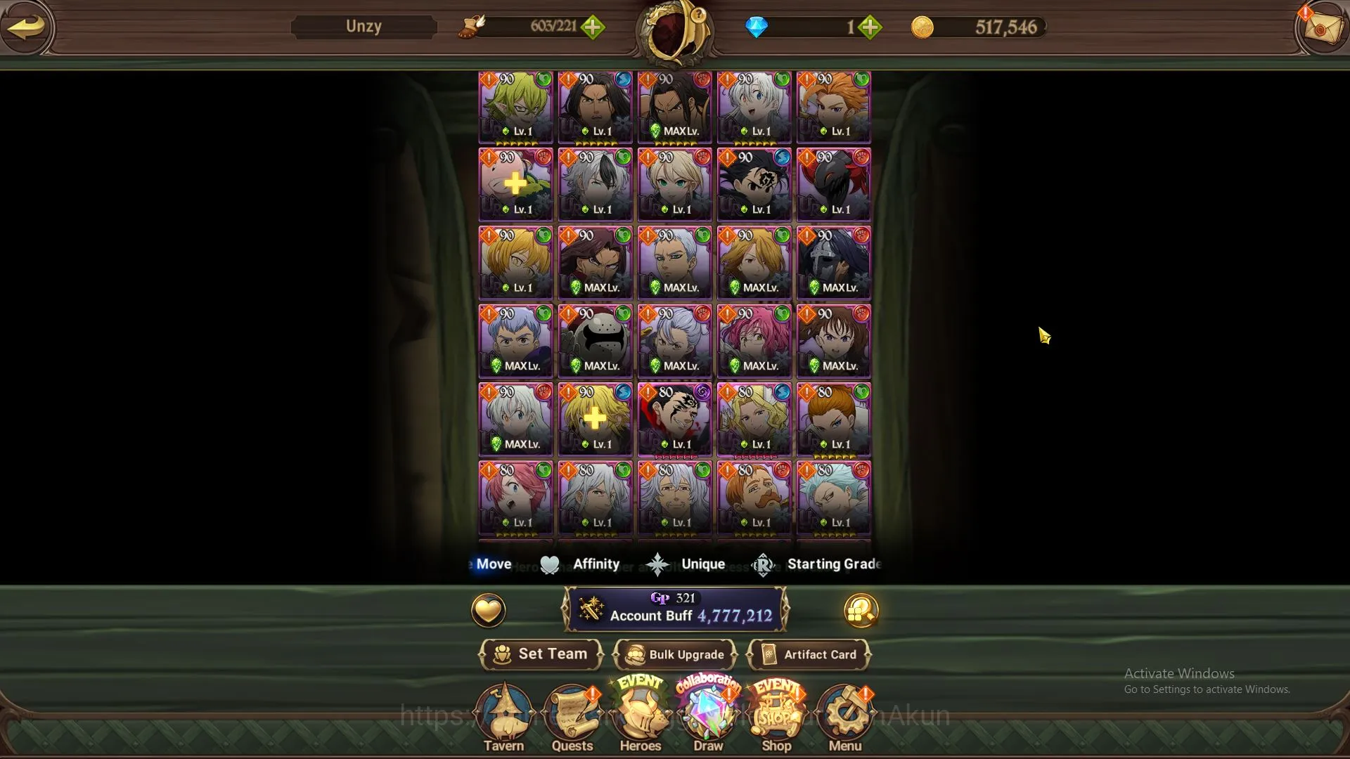 The Seven Deadly Sins: Grand Cross Accounts Midgame Global|4,7M CC|2LR+8UR+Many 4