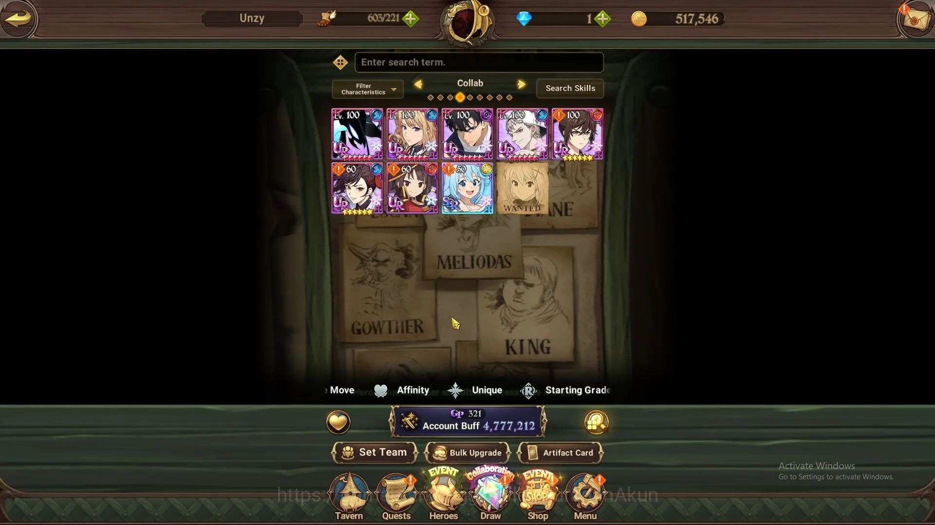 The Seven Deadly Sins: Grand Cross Accounts Midgame Global|4,7M CC|2LR+8UR+Many 5