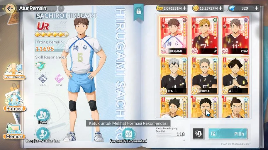 HAIKYU!! FLY HIGH Accounts SEA|Lvl 43|3 UR [Oshamu+Memo,Atsumu+Memo,Hirugami]+8 SSR 5