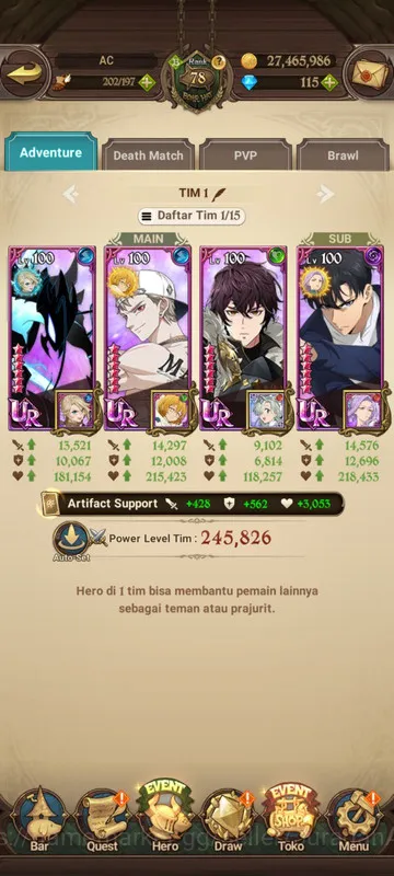 The Seven Deadly Sins: Grand Cross Accounts Midgame Asia|2,4M CC|2LR + 5UR + Collab Solev + TOG + 115 Gems (Helbram 5