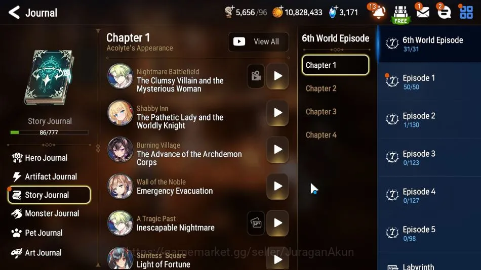 Epic Seven Accounts Mid-Tier Global Unverif|7ML(Belian,A Elena,DK Shanun,D Lilibert,etc)114Char,Ken,,AW Hwayoung|POH 9