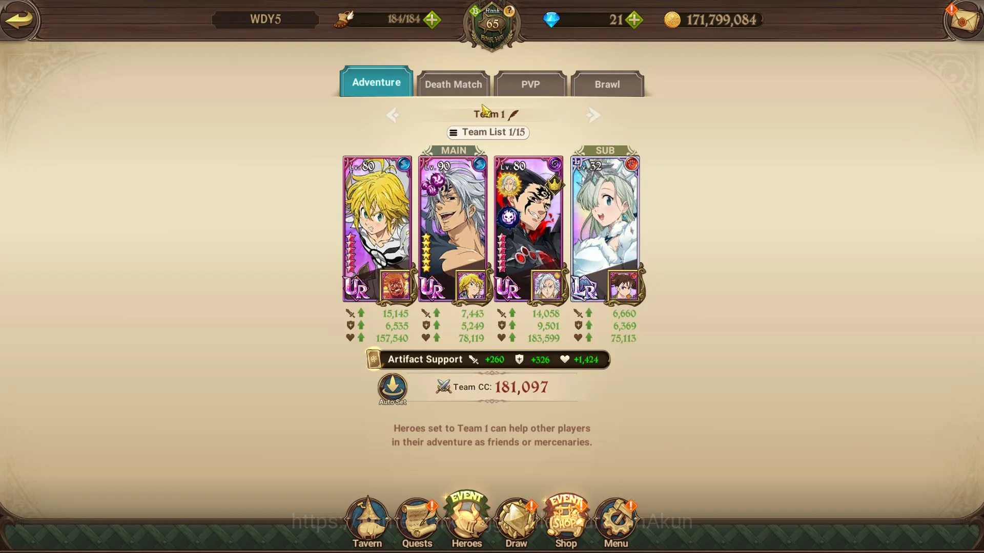 The Seven Deadly Sins: Grand Cross Accounts Midgame Asia |2M CC| 1 LR + 4 UR (ODK 3/6,DKM 2/6, Lancelot, Thor, Sigurd 4