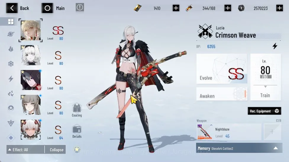 Punishing: Gray Raven Accounts ASIA | Lucia CW SS+Sign), Feral, LunaLaurel | Char image 2