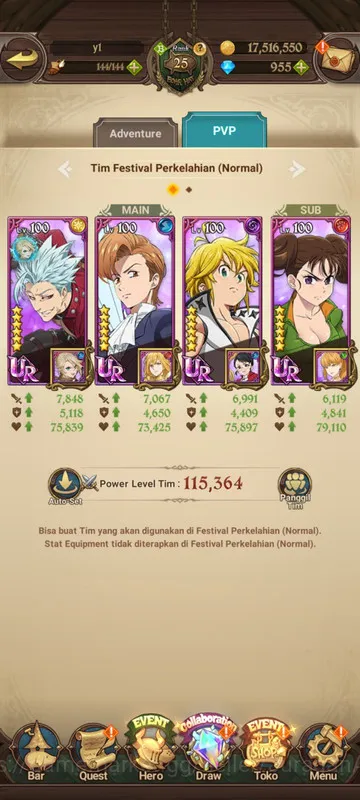 The Seven Deadly Sins: Grand Cross Accounts Starter Global | 626K CC | CH 4 | Starter 2UR + 955 Gems (Thor, Sabunak) |Code 3