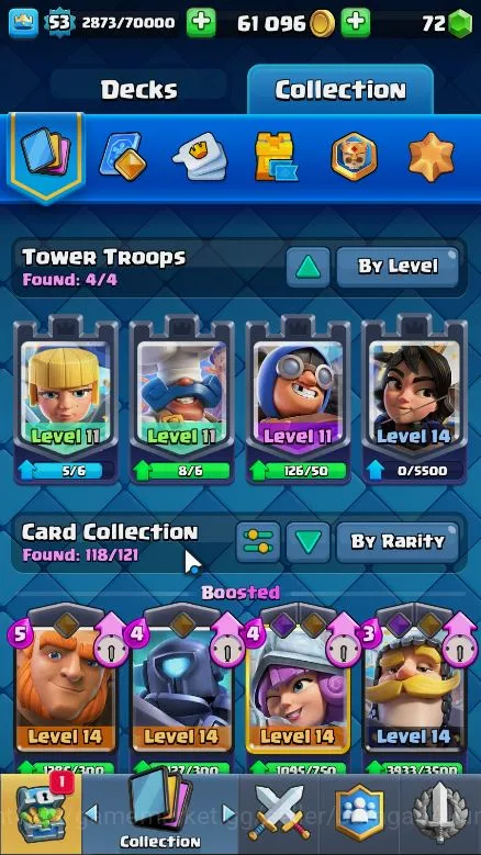Clash Royale Accounts High-End Lvl 53|Trophy 10000|Limited Skin Emote|KTL 14|Card 118|13 EVO,5 Champ,21 Legend,33 Epic,30 5