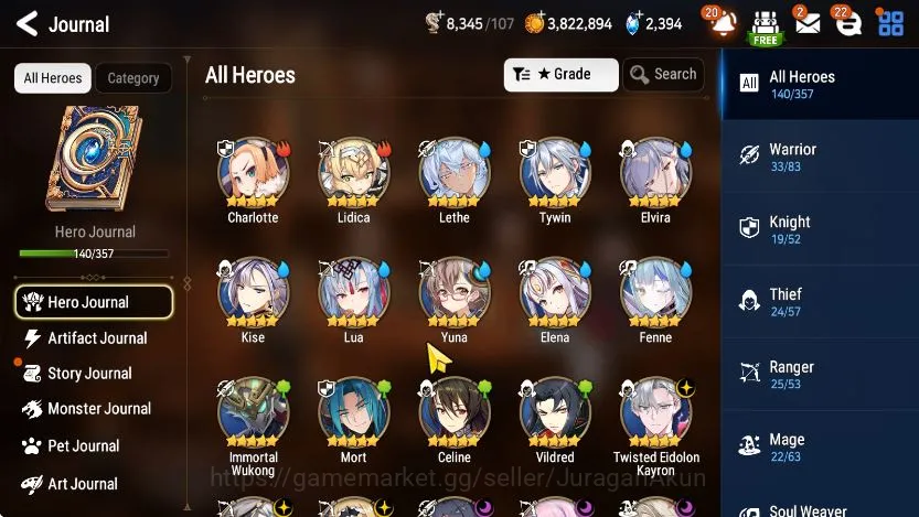 Epic Seven Accounts Mid-Tier Asia Unverif|7ML(Harsetti,HellionLua,kayron,etc)&(Lethe,Fenne,etc)8k 3