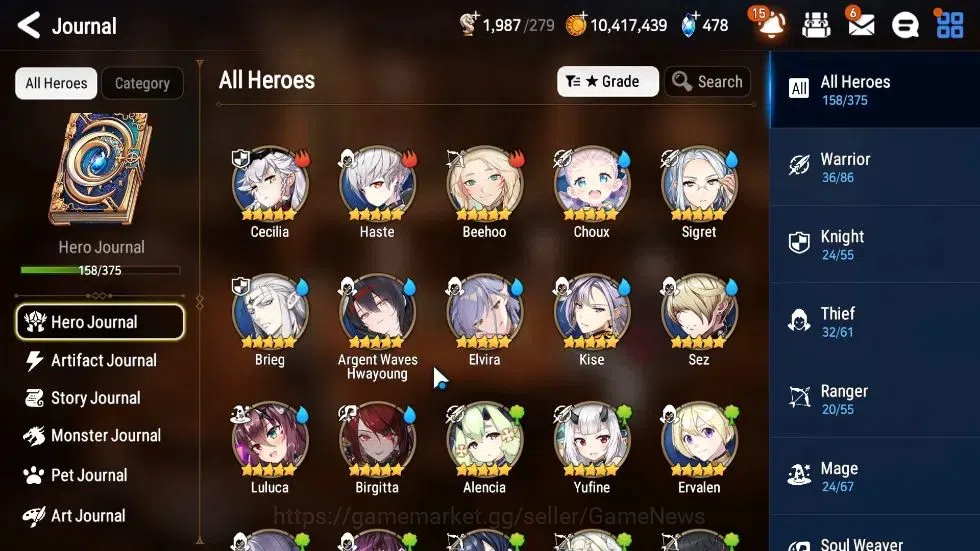 Epic Seven Accounts Starter ASIA Unverif|10 ML(LR Krau,Har Setti,SageBalSezan,RueleOf Light,Etc)+AWHwayung,Rinak,Etc|Auto W 6