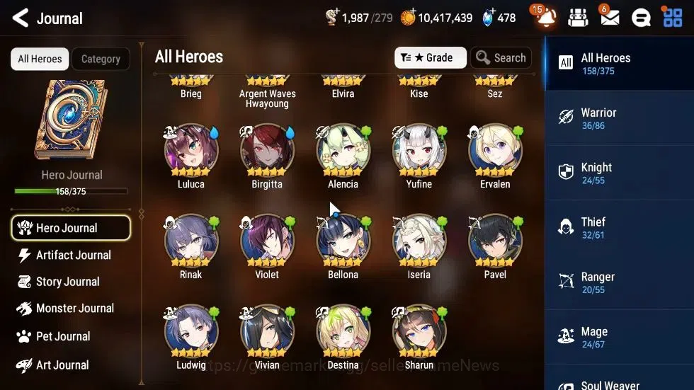 Epic Seven Accounts Starter ASIA Unverif|10 ML(LR Krau,Har Setti,SageBalSezan,RueleOf Light,Etc)+AWHwayung,Rinak,Etc|Auto W 7