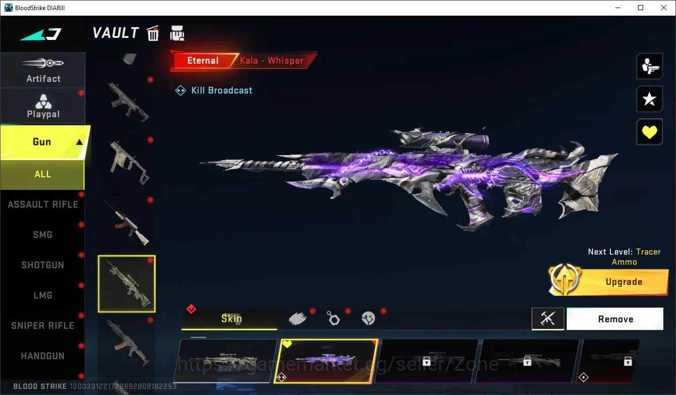 Blood Strike Accounts Collab Skin ASIA|2 ETERNAL: Kala-Whisper,MP7-Tidesong Lv3|1 AOT Gun|2 ULTRA Guns|1 BLEACH,1 AOT 1