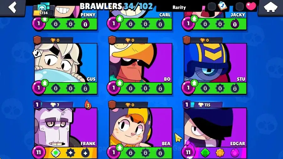 Brawl Stars Accounts 5734 Trophy|15K Bling|34 Brawlers 5 Max Lvl|1 Myth Skins [Vanara Frank] 10 Epic 5 SR Skins|Cn On|Take 8