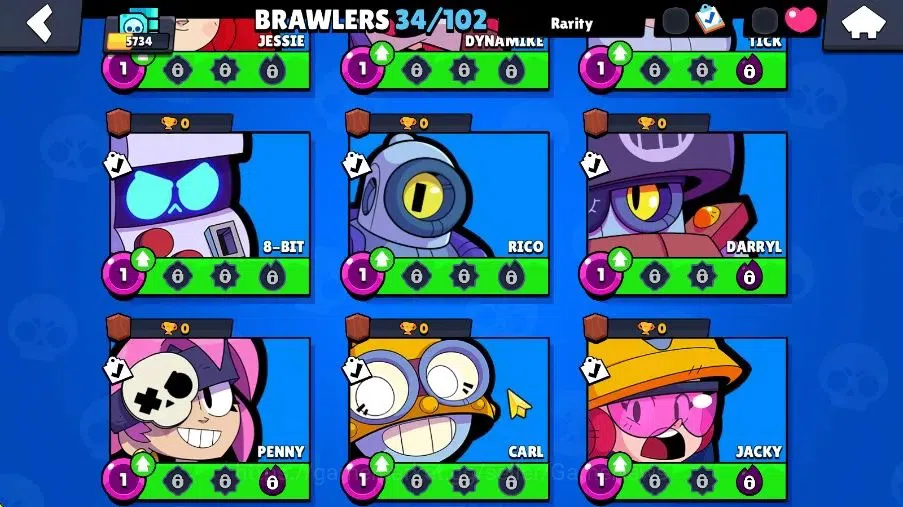 Brawl Stars Accounts 5734 Trophy|15K Bling|34 Brawlers 5 Max Lvl|1 Myth Skins [Vanara Frank] 10 Epic 5 SR Skins|Cn On|Take 9