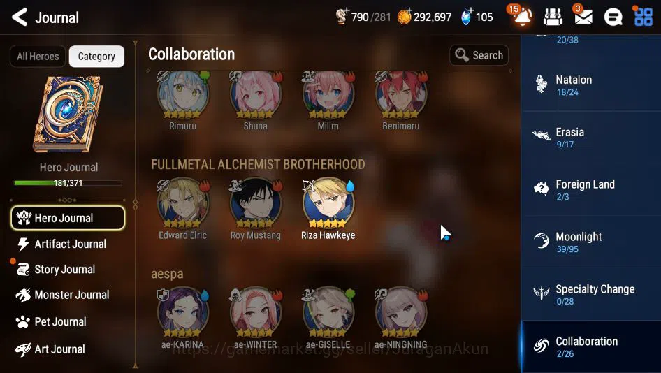 Epic Seven Accounts Mid-Tier Global Verif|10 ML(DD Ray,A Vildred,SP Politis,Har setti,Etc)+Stark,Riza 3