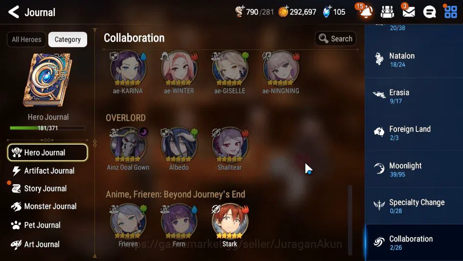 Epic Seven Accounts Mid-Tier Global Verif|10 ML(DD Ray,A Vildred,SP Politis,Har setti,Etc)+Stark,Riza 4