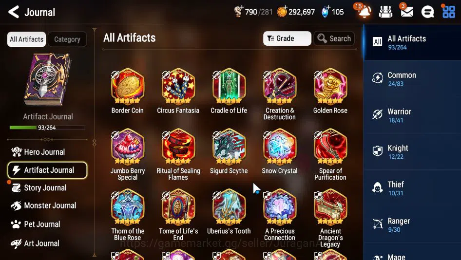 Epic Seven Accounts Mid-Tier Global Verif|10 ML(DD Ray,A Vildred,SP Politis,Har setti,Etc)+Stark,Riza 7
