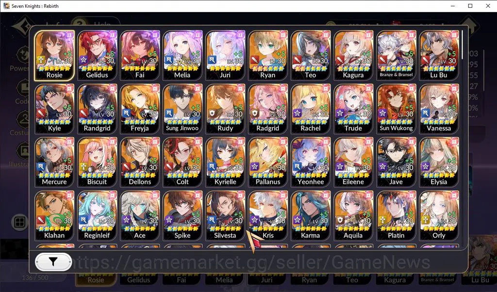 Seven Knights Re:Birth Accounts Global SEA ENDGAME|Full Ex-7k[RosieTC1,GelidusTC1, image 1