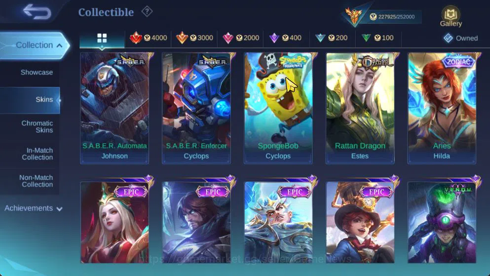 Mobile Legends: Bang Bang Accounts Hero 131 Skin 548|High Immo 172|Legend[Alpha,Franc image 13