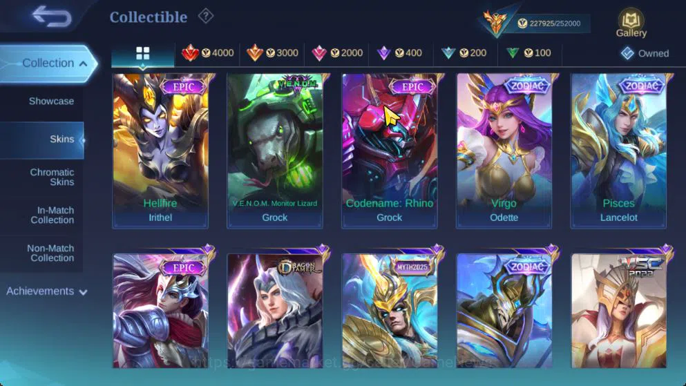 Mobile Legends: Bang Bang Accounts Hero 131 Skin 548|High Immo 172|Legend[Alpha,Franc image 14