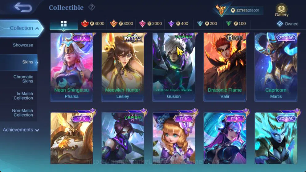 Mobile Legends: Bang Bang Accounts Hero 131 Skin 548|High Immo 172|Legend[Alpha,Franc image 15