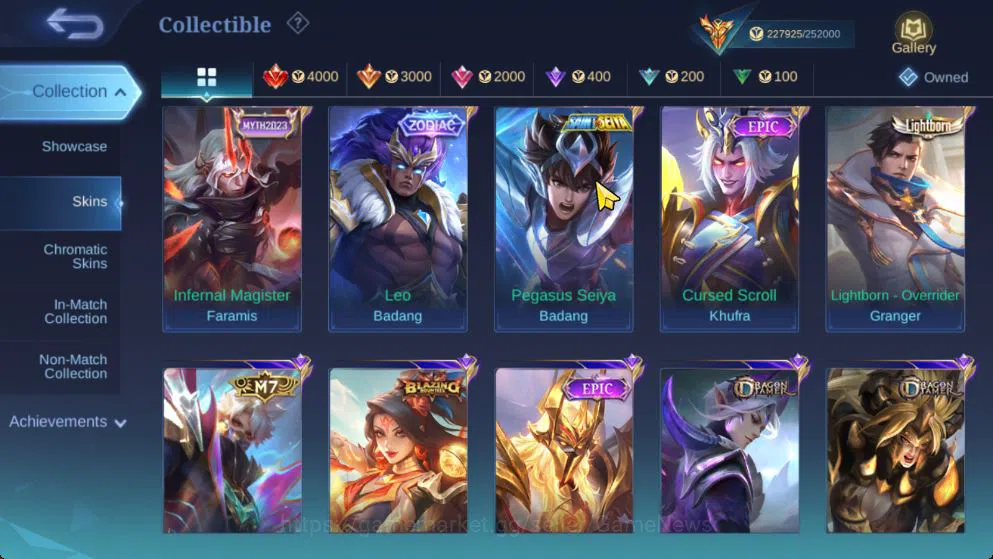 Mobile Legends: Bang Bang Accounts Hero 131 Skin 548|High Immo 172|Legend[Alpha,Franc image 17