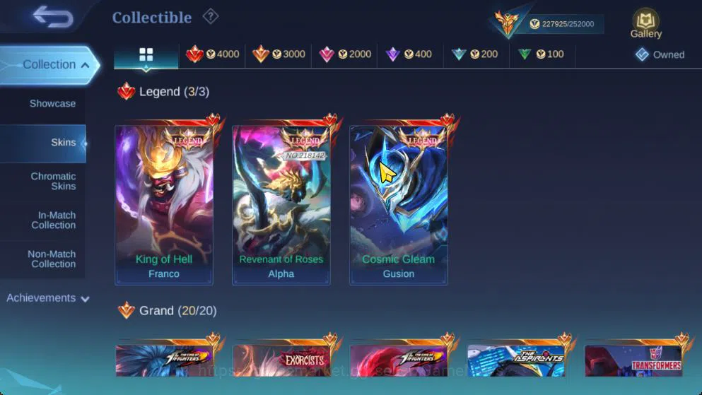 Mobile Legends: Bang Bang Accounts Hero 131 Skin 548|High Immo 172|Legend[Alpha,Franc image 5