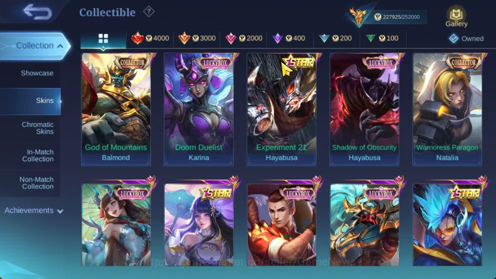 Mobile Legends: Bang Bang Accounts Hero 131 Skin 548|High Immo 172|Legend[Alpha,Franc image 8