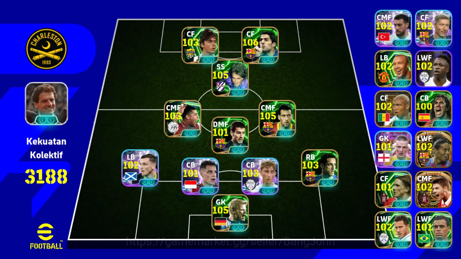 eFootball Others Power 3188 | suarez epic db | joey pelussy showtim image 1