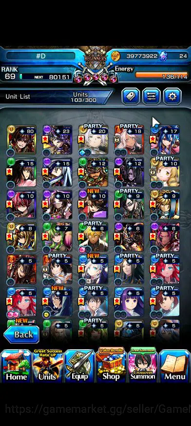 Grand Summoners Accounts Global |Rank 69|29 Ascend+9 TW|[Touma,Fren,Frieren image 12