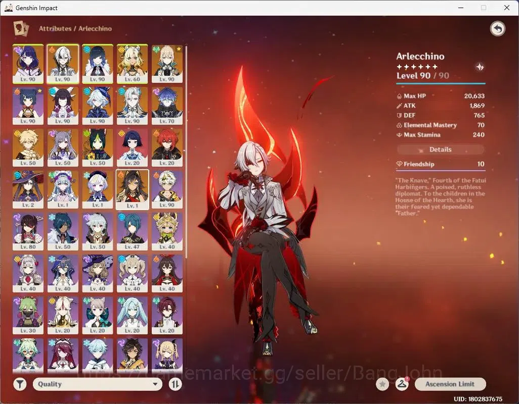 Genshin Impact Accounts ASIA|AR 57|8 Limit+ 1Sign(4*5Wp)|Flins+Sign,Arlecc image 2