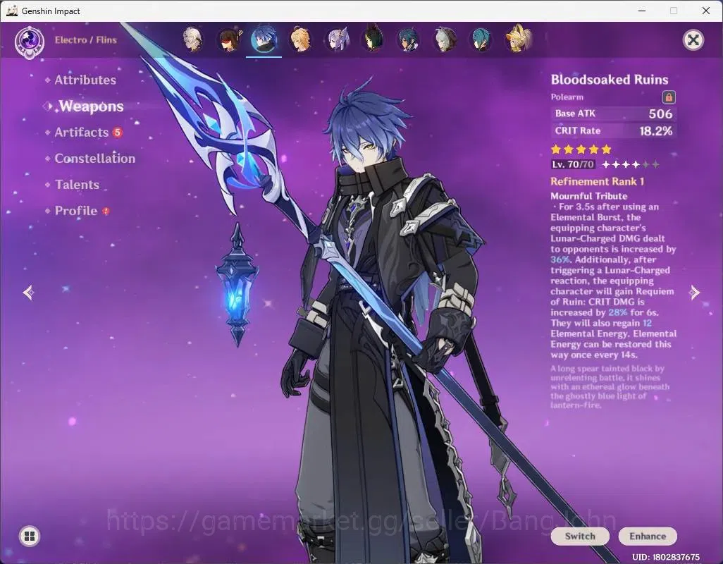 Genshin Impact Accounts ASIA|AR 57|8 Limit+ 1Sign(4*5Wp)|Flins+Sign,Arlecc image 6