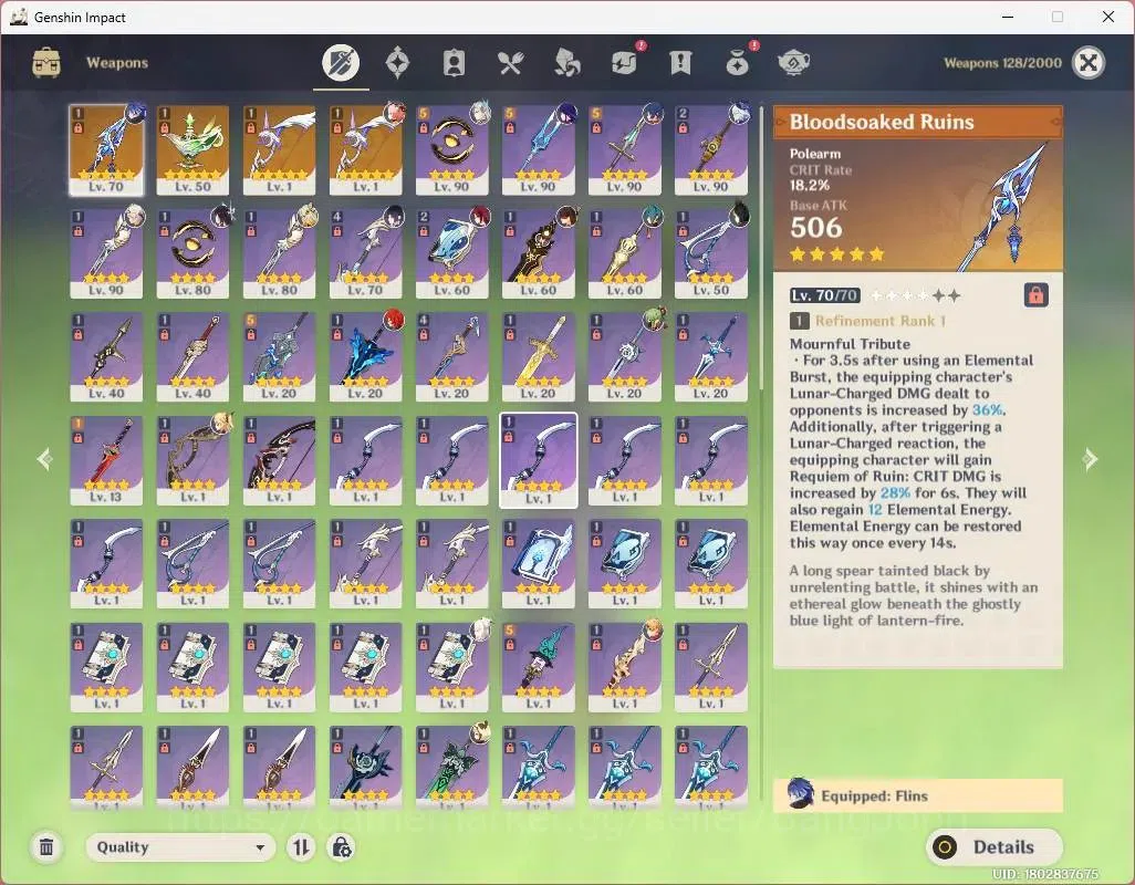 Genshin Impact Accounts ASIA|AR 57|8 Limit+ 1Sign(4*5Wp)|Flins+Sign,Arlecc image 8