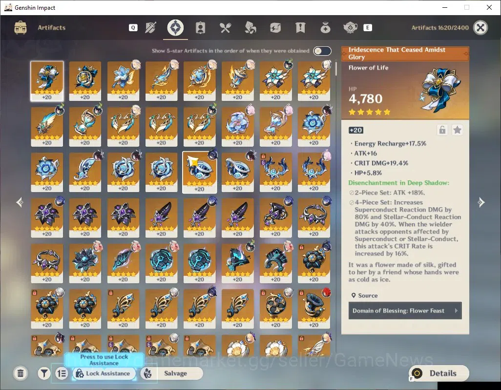 Genshin Impact Accounts Others Asia|AR 60|Free HSR+HI|19 Limited 12(*5 Weapon)|(Yelan,Flins,Kazuha,Wanderer)+Sign,Hu Tao 10