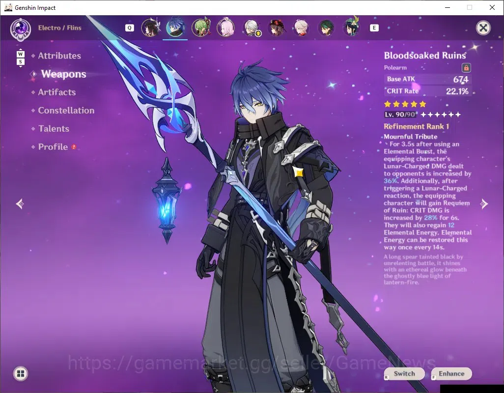 Genshin Impact Accounts Others Asia|AR 60|Free HSR+HI|19 Limited 12(*5 Weapon)|(Yelan,Flins,Kazuha,Wanderer)+Sign,Hu Tao 4
