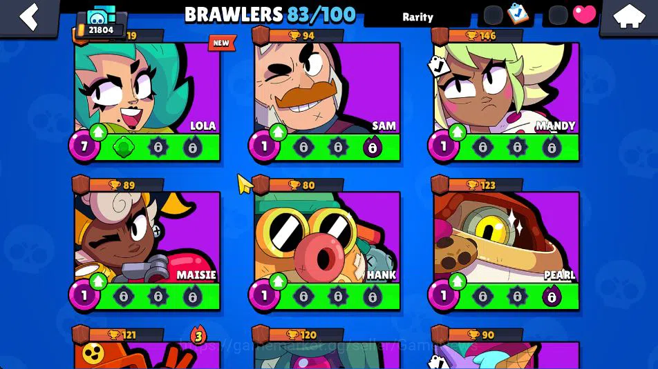 Brawl Stars Accounts 21804 Thropy|83 Brawler 19 Max Lvl|3 Hypercharge(Dustin,Godzilla,S Rico) 3 Legend, 4 Myth, etc|Take 12