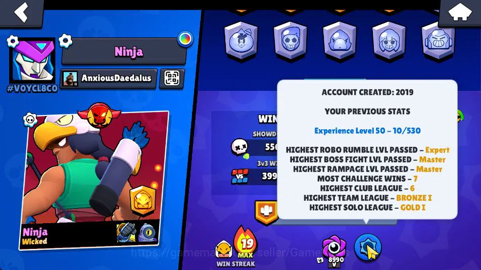 Brawl Stars Accounts 21804 Thropy|83 Brawler 19 Max Lvl|3 Hypercharge(Dustin,Godzilla,S Rico) 3 Legend, 4 Myth, etc|Take 4