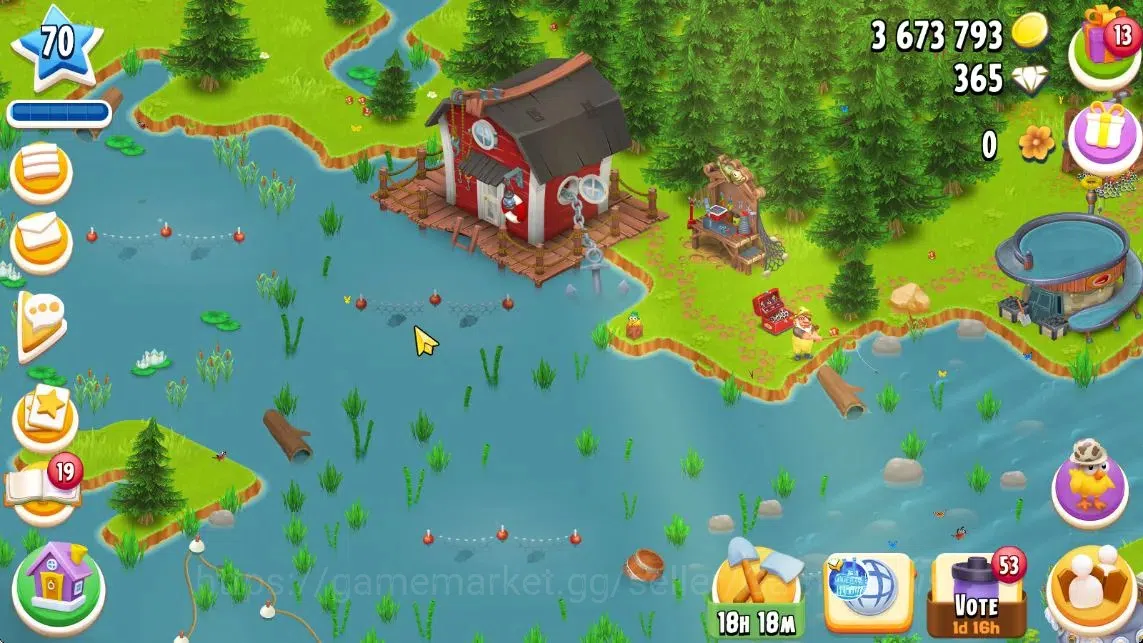 Hay Day Accounts Level 70 | Barn Storage 3000 + Silo Storage 1000 | 3,6M Coins,365 Dm |CN ON|Log Supercell ID|Take 10