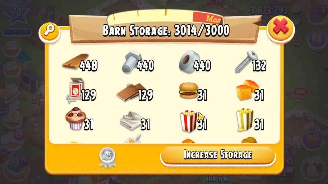 Hay Day Accounts Level 70 | Barn Storage 3000 + Silo Storage 1000 | 3,6M Coins,365 Dm |CN ON|Log Supercell ID|Take 11