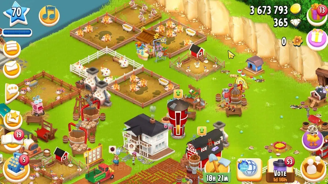 Hay Day Accounts Level 70 | Barn Storage 3000 + Silo Storage 1000 | 3,6M Coins,365 Dm |CN ON|Log Supercell ID|Take 2