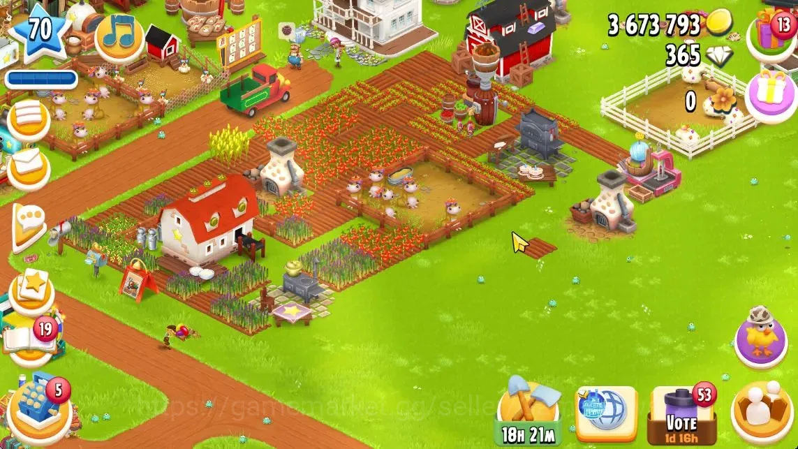 Hay Day Accounts Level 70 | Barn Storage 3000 + Silo Storage 1000 | 3,6M Coins,365 Dm |CN ON|Log Supercell ID|Take 4