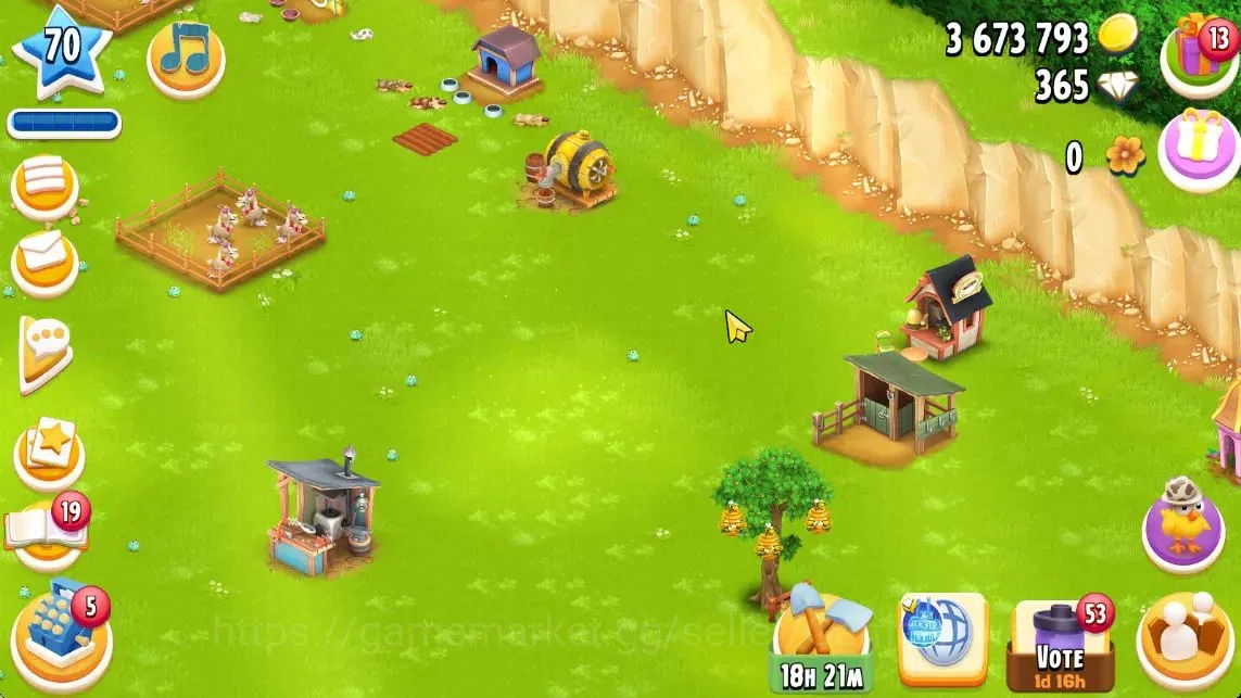 Hay Day Accounts Level 70 | Barn Storage 3000 + Silo Storage 1000 | 3,6M Coins,365 Dm |CN ON|Log Supercell ID|Take 5
