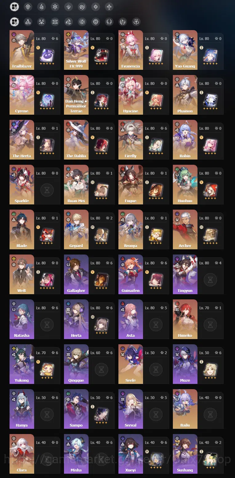 Honkai Star Rail Accounts ASIA | TL 70 | Firefly E6 ,The Dahlia, Fugue, Evan image 4