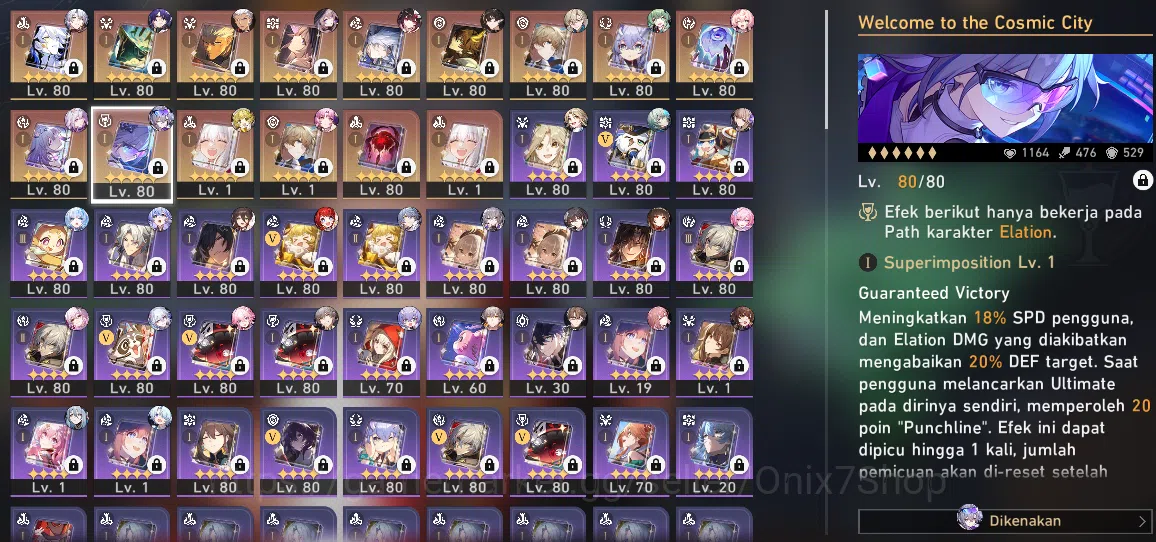 Honkai Star Rail Accounts ASIA | TL 70 | Meta Team Painon E2, Cyrene E2,Evan image 3