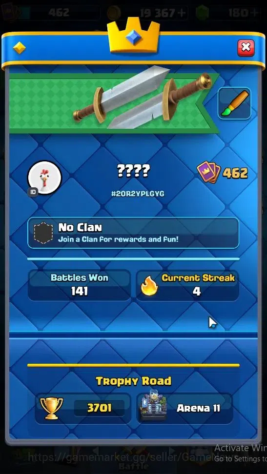 Clash Royale Accounts Lv 462|Trophy 3701|KTL 10|Card 56/121|1 Hero 2 EVO image 2