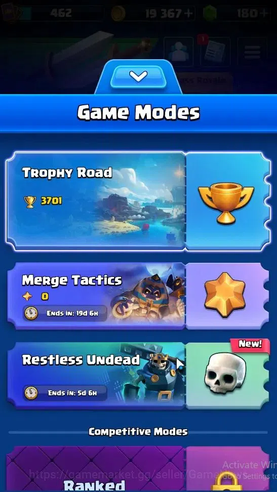 Clash Royale Accounts Lv 462|Trophy 3701|KTL 10|Card 56/121|1 Hero 2 EVO image 3