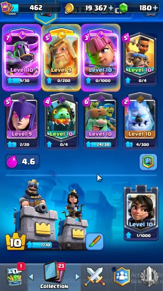 Clash Royale Accounts Lv 462|Trophy 3701|KTL 10|Card 56/121|1 Hero 2 EVO image 4