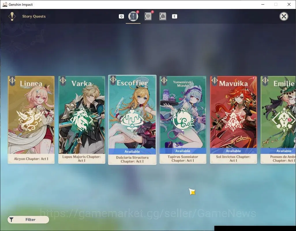 Genshin Impact Accounts Asia|AR 56|Prem Team Skirk|6 Limited + 2(*5 Weapon image 16
