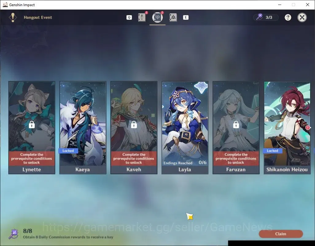 Genshin Impact Accounts Asia|AR 56|Prem Team Skirk|6 Limited + 2(*5 Weapon image 17