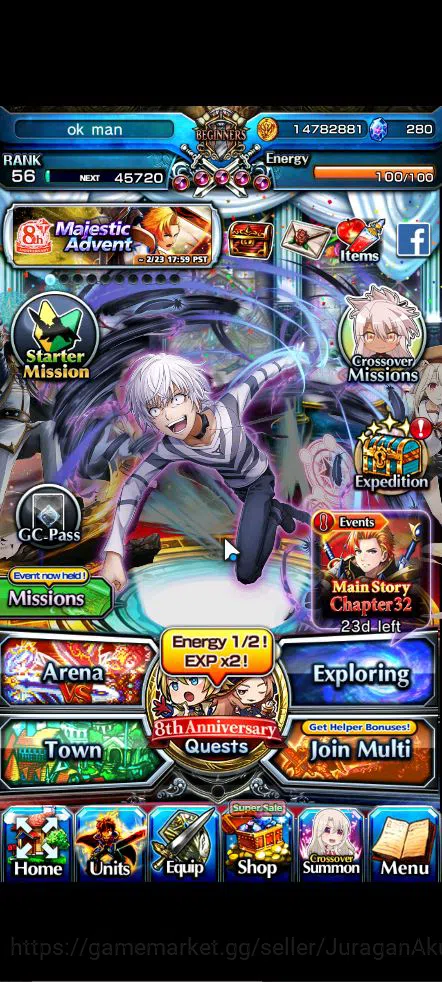 Global|Rank 56|6 Ascend |AcceleratorTW,IllyaTW,IsliidPinnacle,LM Isliid,SummerChloe,Miyu,etc|Lpot 172|CheckSS(GS1814) Grand Summoners Starter Global|Rank 56|6 Ascend |AcceleratorTW,IllyaTW,Isl image 1