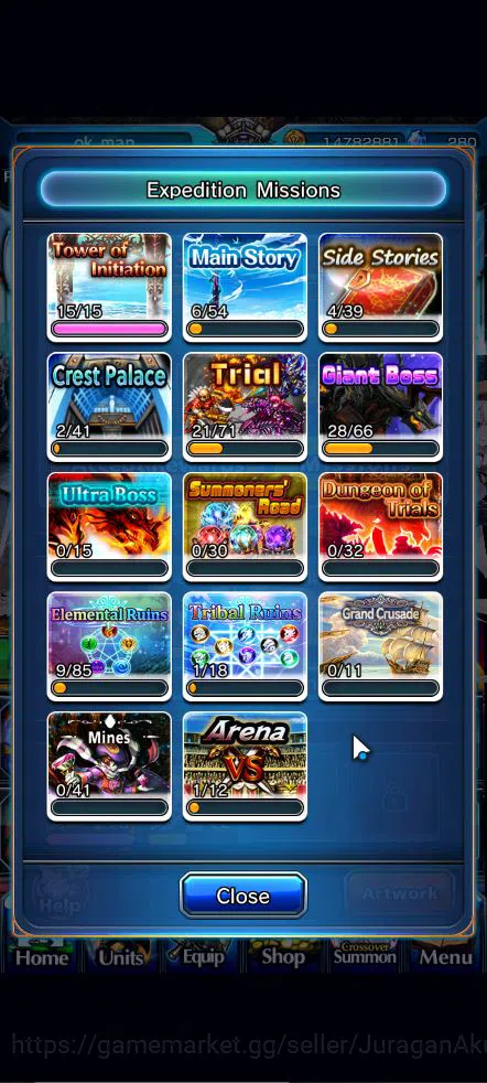 Grand Summoners Accounts Starter Global|Rank 56|6 Ascend |AcceleratorTW,IllyaTW,IsliidPinnacle,LM 14